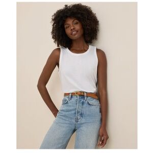 Pact Large White Softspun High Neck Tank